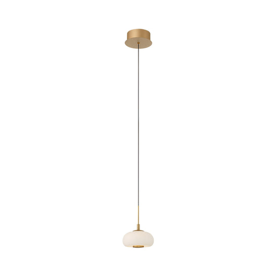 Aurevia LED Dome Alabaster Pendant Light - Brushed Brass