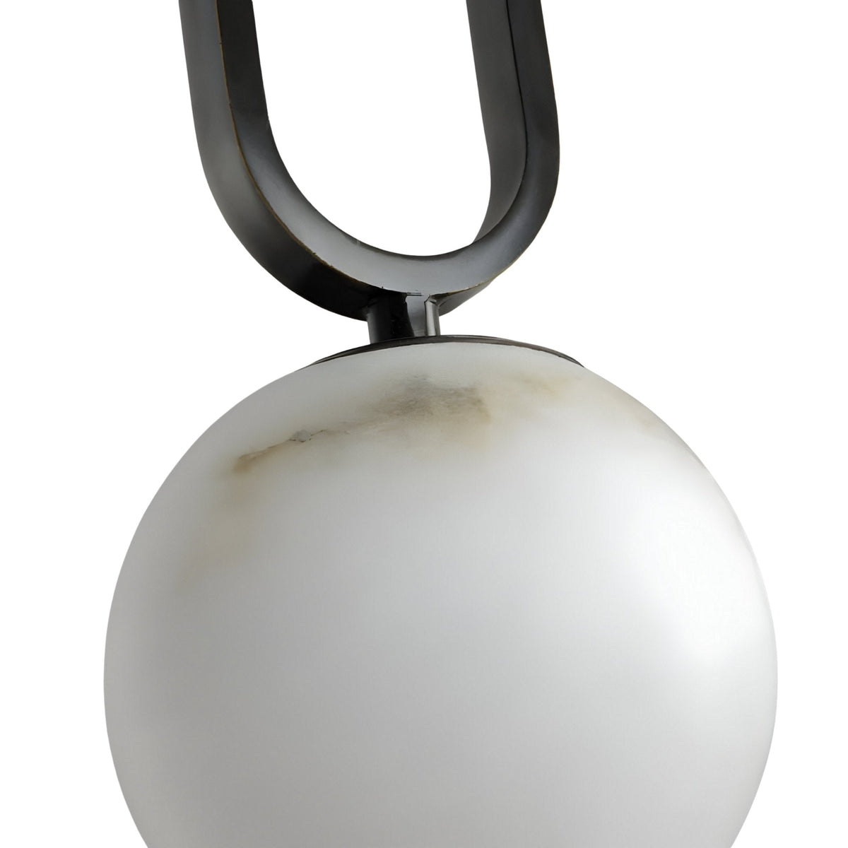 Orvyn Small Alabaster Globe Pendant Light - Matte Black