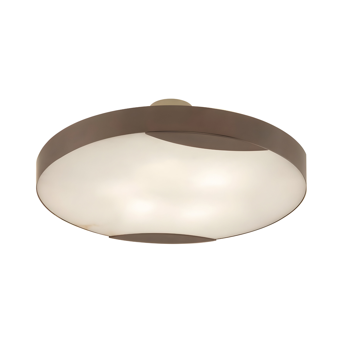 Marea Round LED Alabaster Semi-Flush Ceiling Light - Matte Black