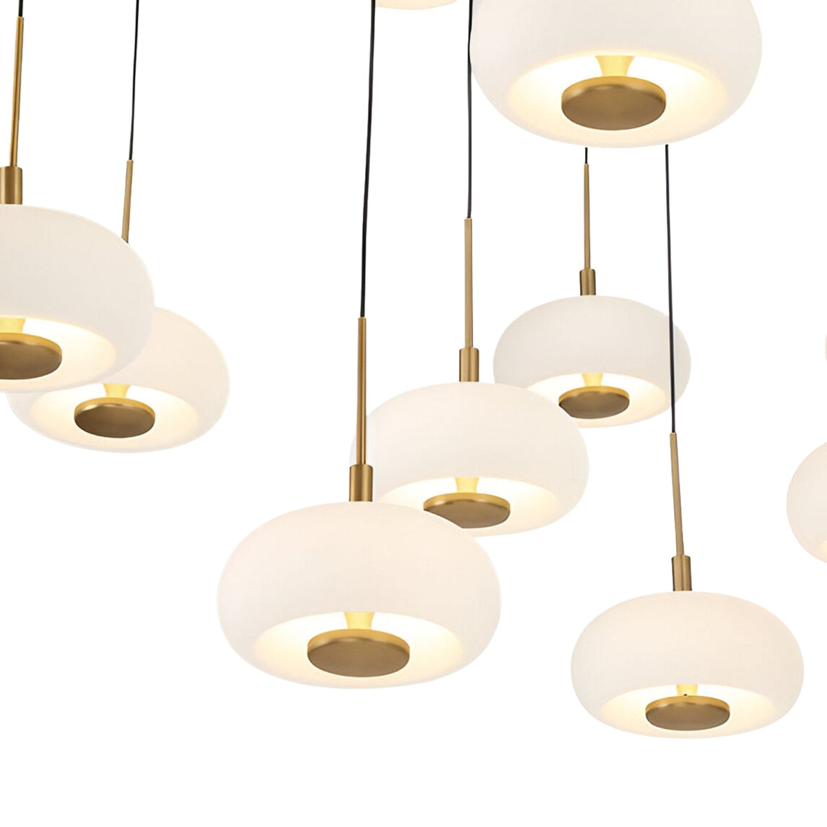 Aurevia 5 Light LED Alabaster Cluster Chandelier - Brushed Brass