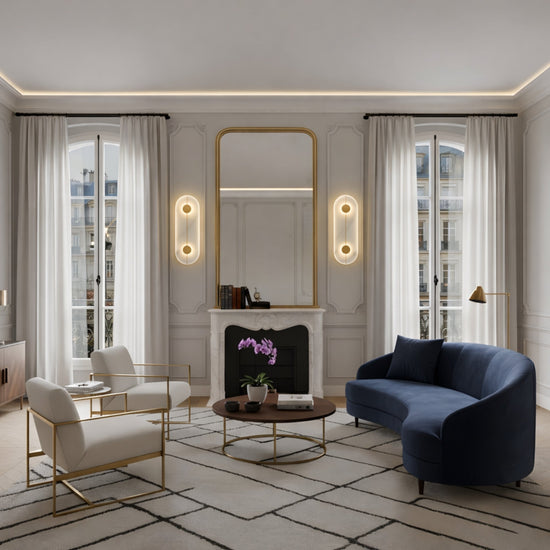 Elaris LED Capsule Alabaster Wall Light - Soft White & Brass