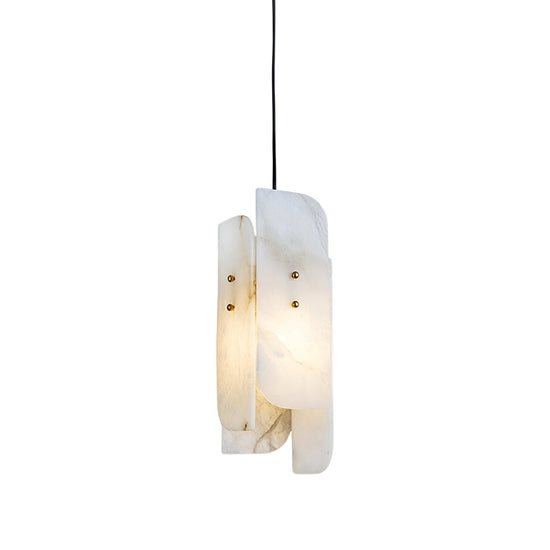 Lioren Vertical Slab Alabaster Pendant Light - Soft White