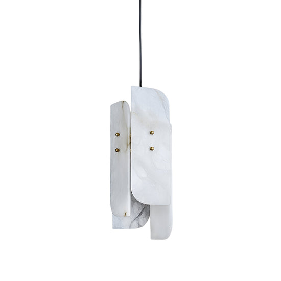 Lioren Vertical Slab Alabaster Pendant Light - Soft White
