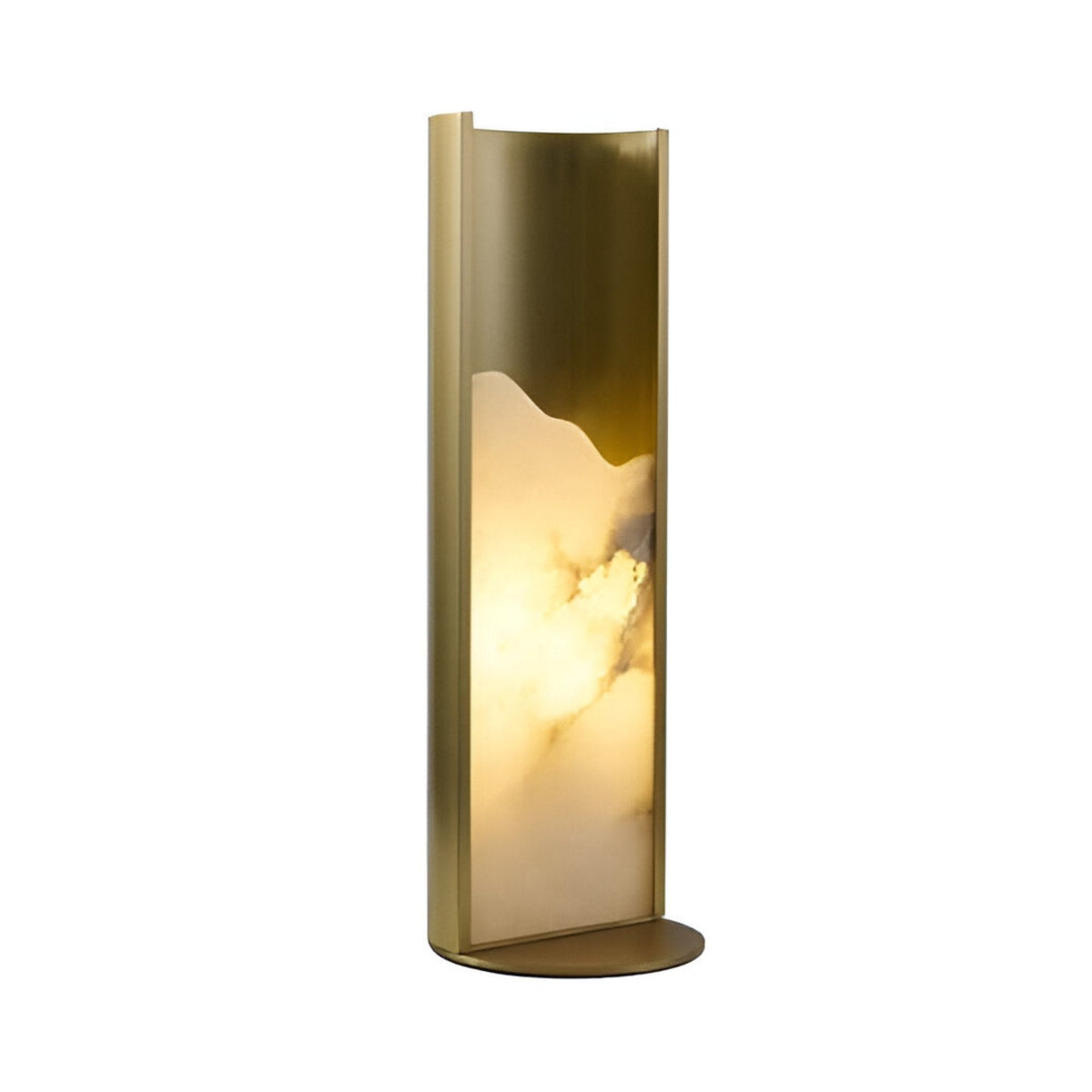Caelith 1 Light Carved Alabaster Table Lamp - Brushed Brass