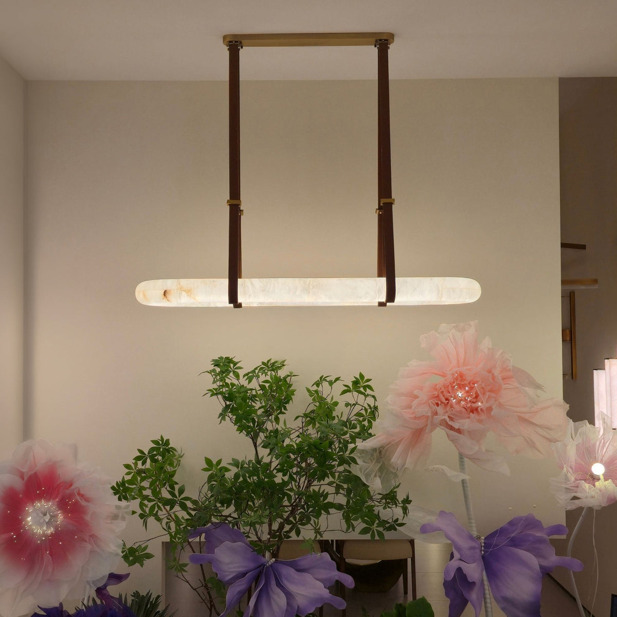 Cintura LED Alabaster Island Chandelier