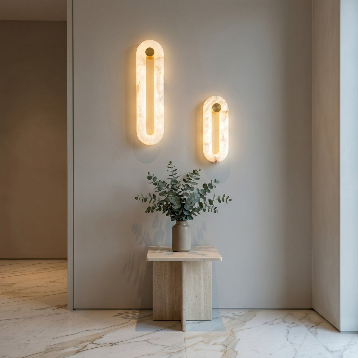 Serava LED Alabaster Wall Light