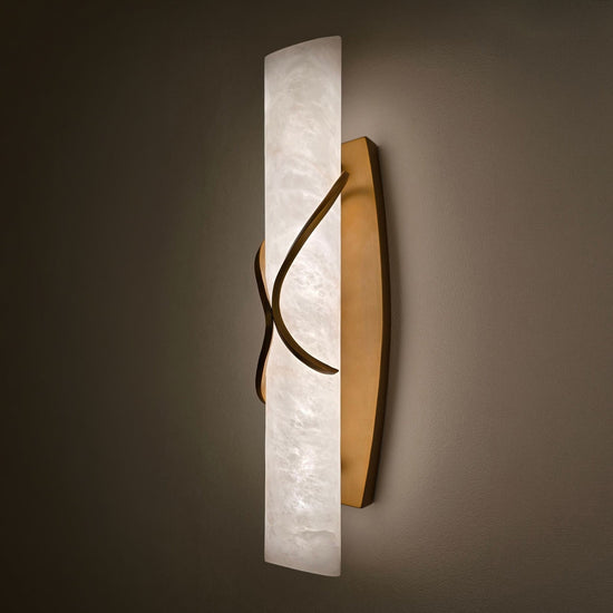 Valora LED Alabaster Wall Light - Brushed Brass