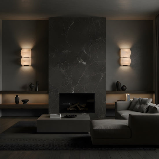 Glorina LED Stacked Alabaster Wall Light Small - Soft White
