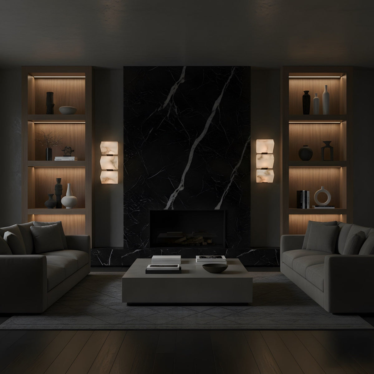 Glorina LED Stacked Alabaster Wall Light