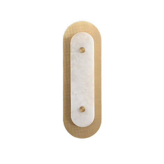 Avelora LED Capsule Alabaster Wall Light Small - Brushed Brass