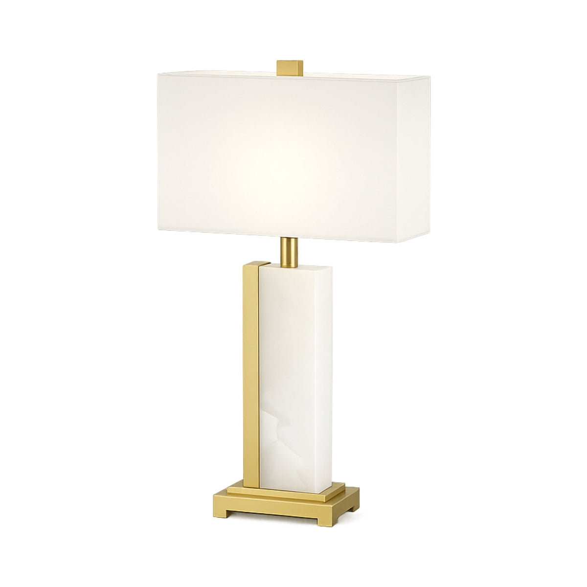 Silvarin Alabaster Table Lamp - Brushed Brass & White