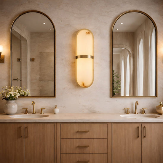 Zantari LED Alabaster Wall Light - Brushed Brass