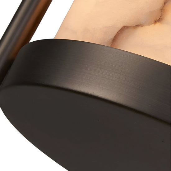Halorin Framed Alabaster Pendant Light - Matte Black & Soft White