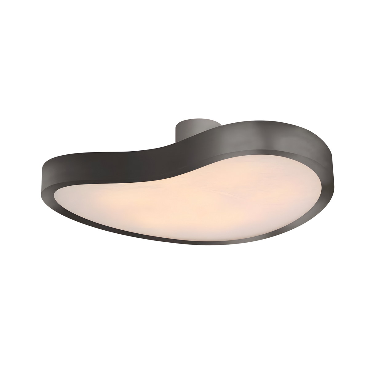 Marea Alabaster LED Semi-Flush Ceiling Light - Matt Black
