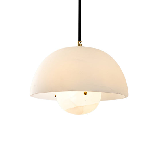 Elvara Alabaster Bowl Pendant Light - Soft White & Brushed Brass