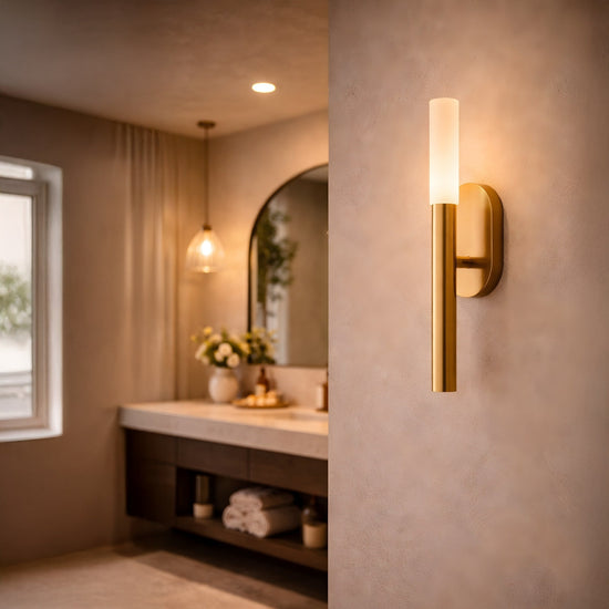 Aurelian LED Alabaster Wall Light - Brushed Brass