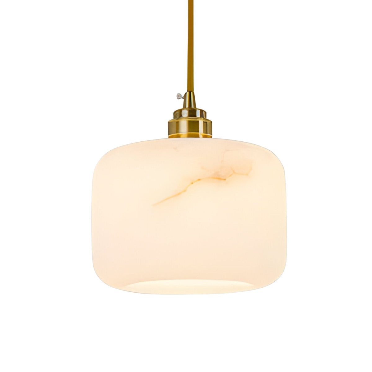 Vantor 1 Light Alabaster Pendant - Soft White & Brushed Brass