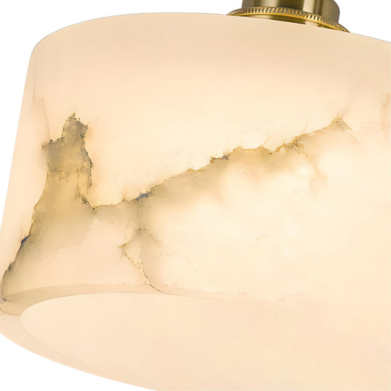 Brinex 3 Light Cluster Alabaster Chandelier - Soft White & Brushed Brass