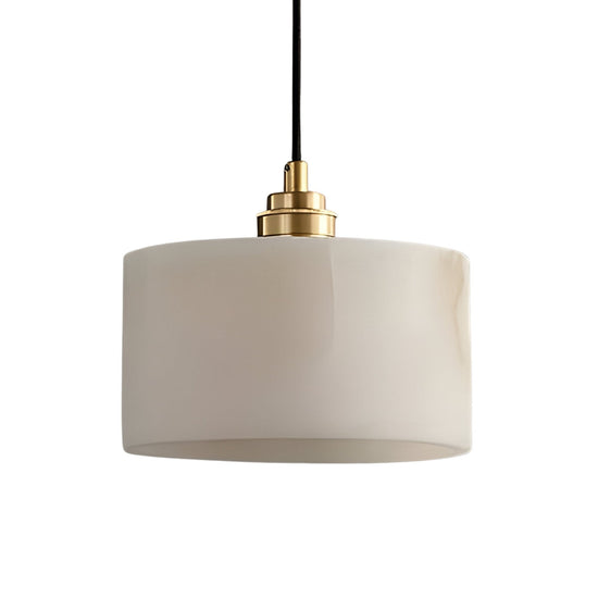 Brinex 1 Light Alabaster Pendant Light - Soft White & Brushed Brass