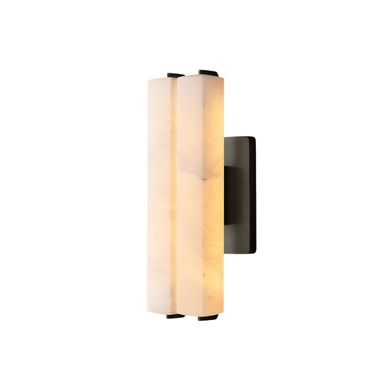 Selvara LED Small Alabaster Double Wall Light - Matt Black