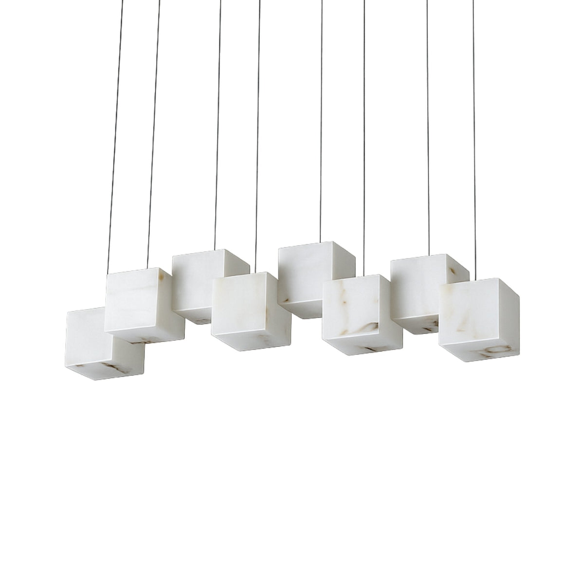 Elmyra 8 Light Linear Alabaster Chandelier - Soft White