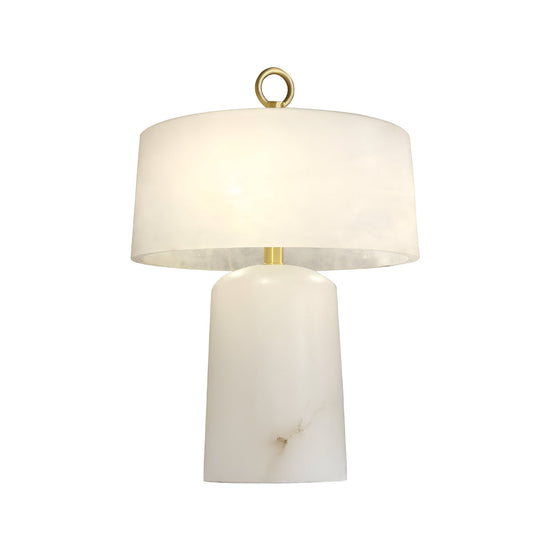 Calyra 3 Light Alabaster Table Lamp - Soft White & Brass