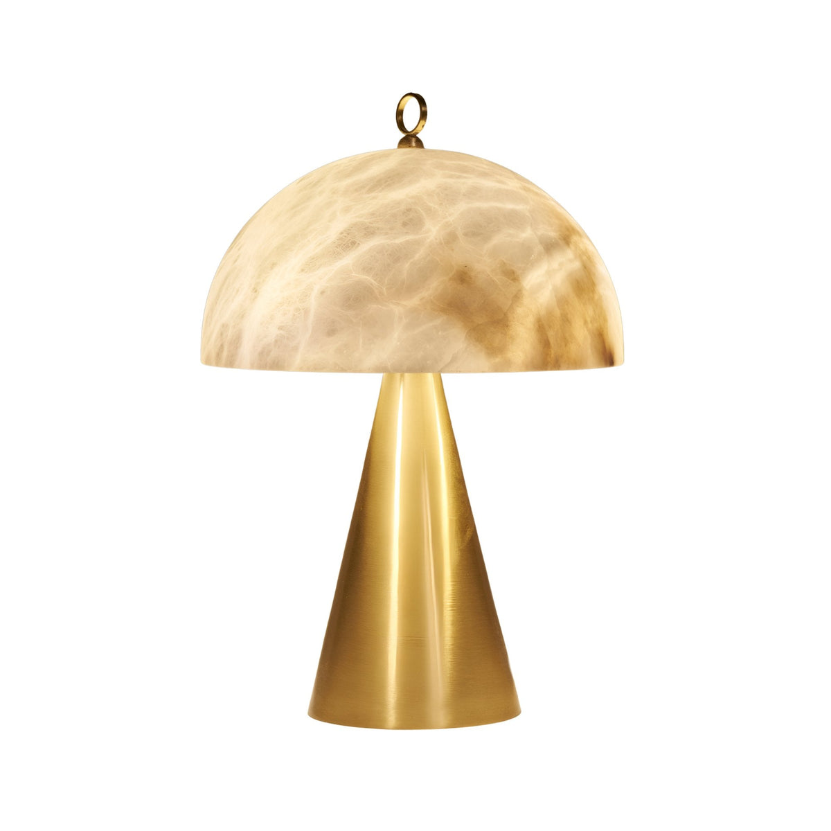 Viren 2 Light Dome Alabaster Table Lamp - Brushed Bronze