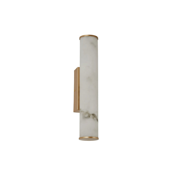 Montavo Small LED Alabaster Tube Wall Light - Brushed Brass