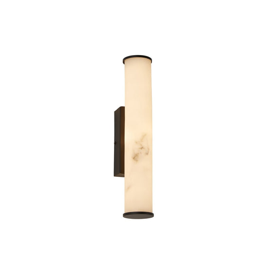 Montavo Small LED Alabaster Tube Wall Light - Matte Black
