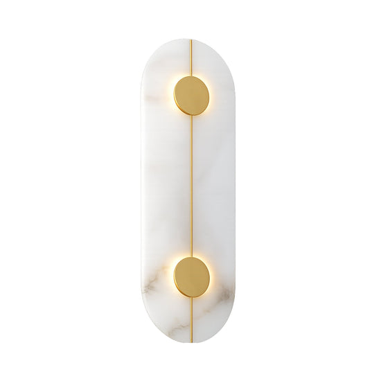 Elaris LED Capsule Alabaster Wall Light - Soft White & Brass