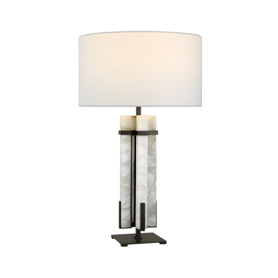 Pilaster Alabaster Column Table Lamp - Matte Black
