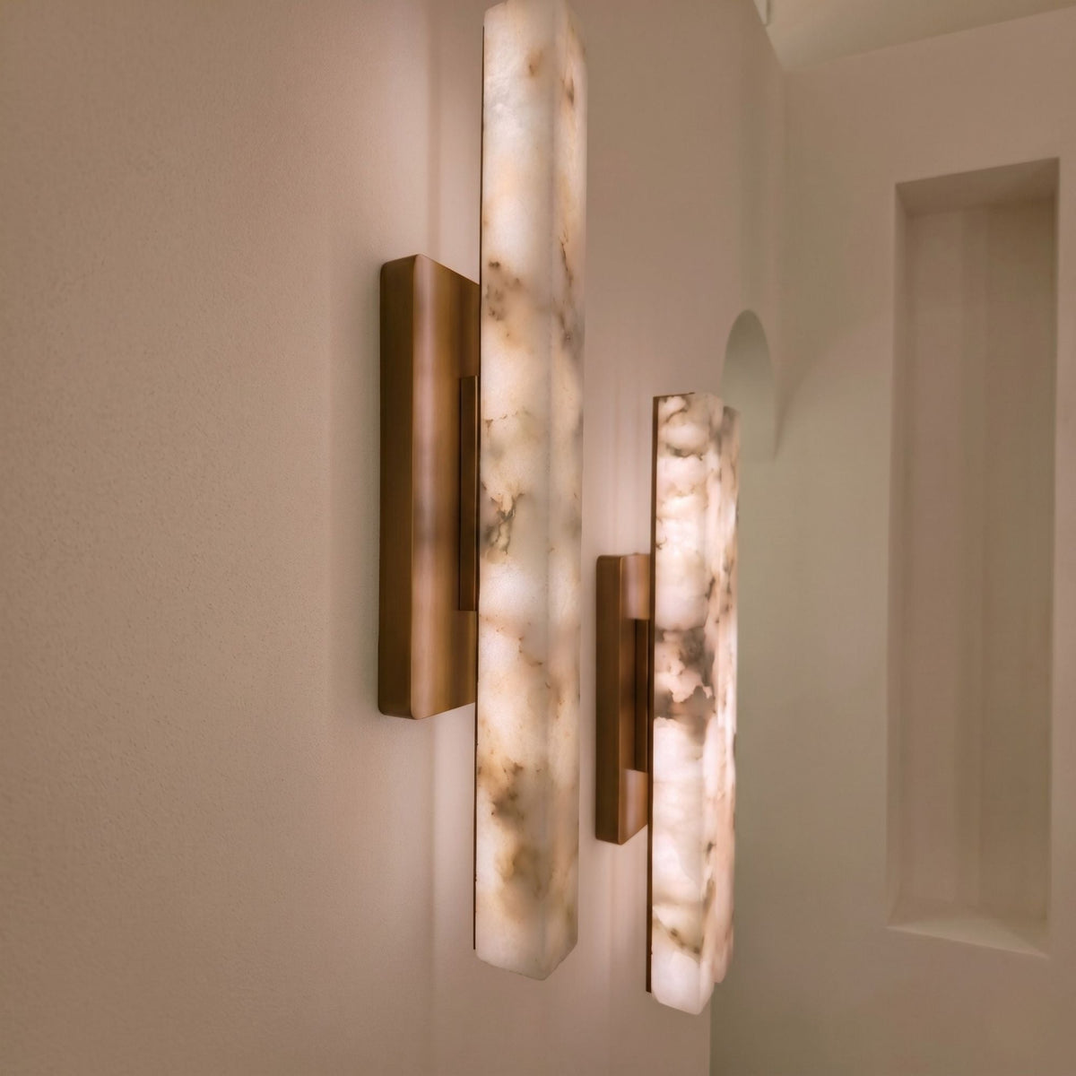 Selvara LED Alabaster Double Wall Light