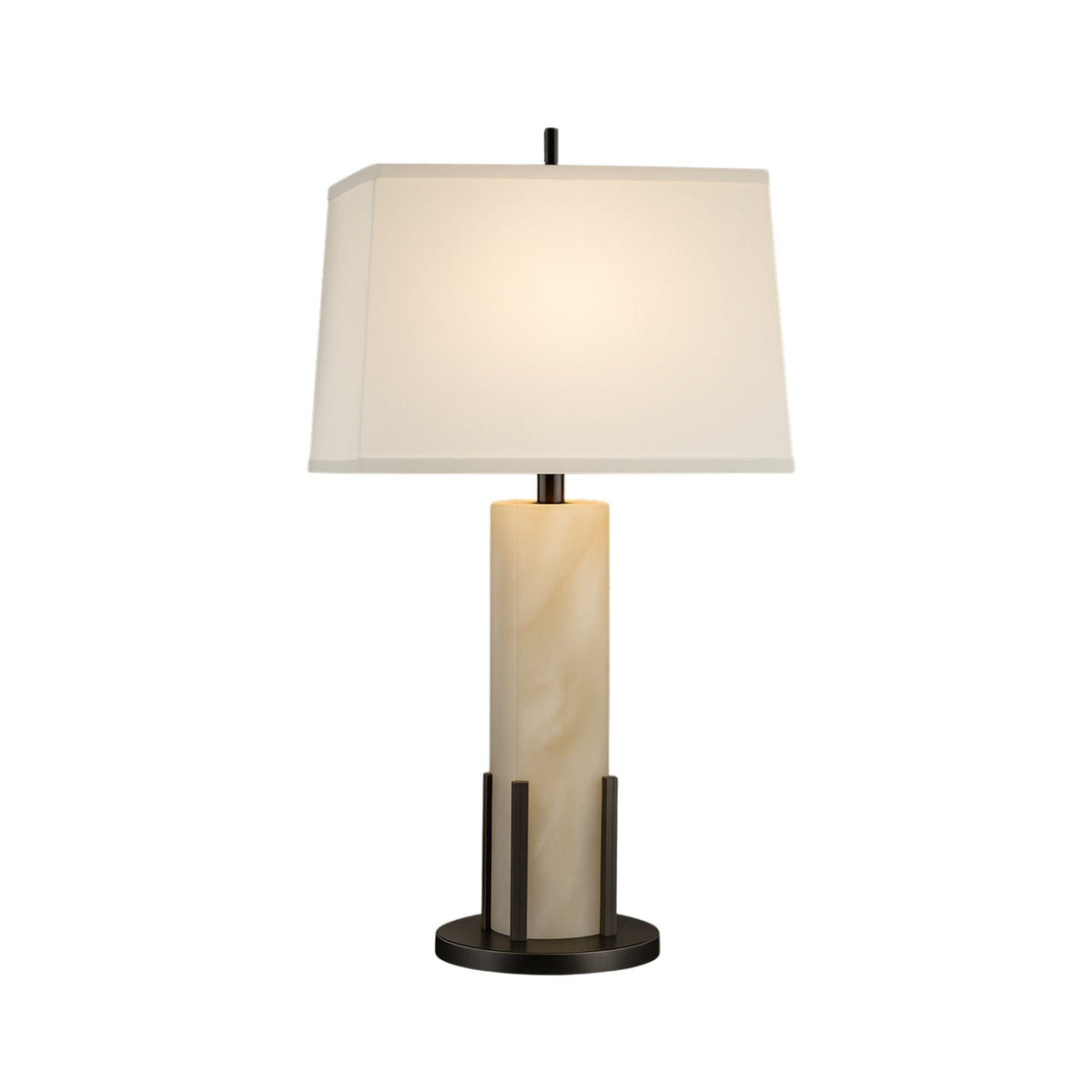 Strataform Alabaster Table Lamp - Matt Black & Soft White