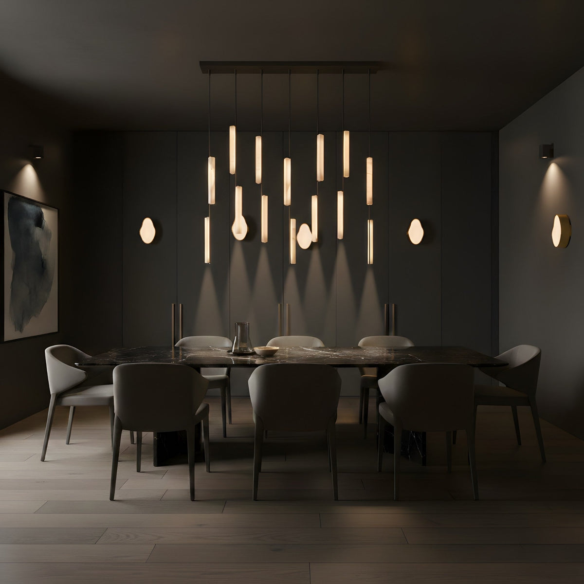 Marea LED Alabaster Wall Light - Brushed Brass