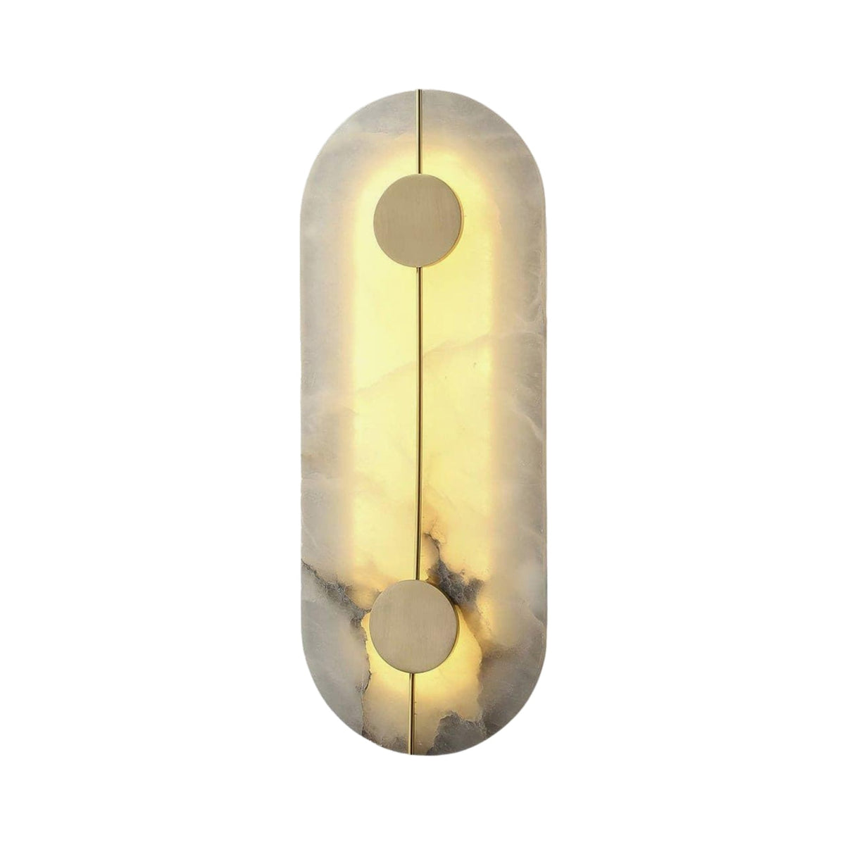 Elaris LED Capsule Alabaster Wall Light - Soft White & Brass