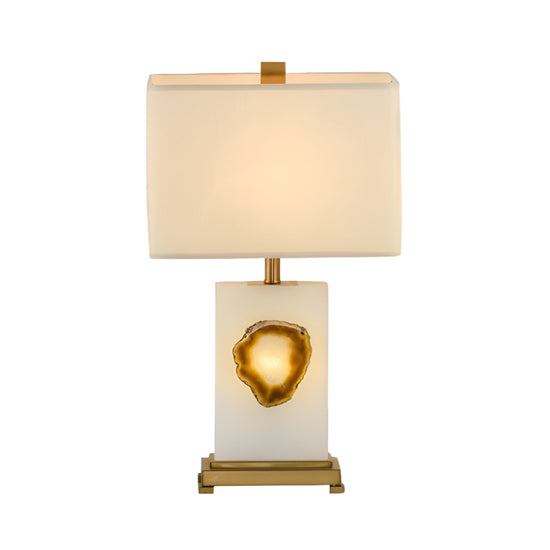 Selune 1 Light Sculpted Core Alabaster Table Lamp - Brushed Brass