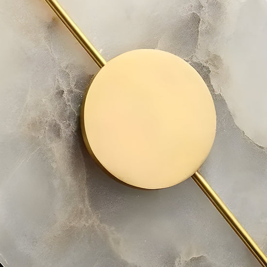 Elaris LED Round Alabaster Wall Light - Soft White & Brass