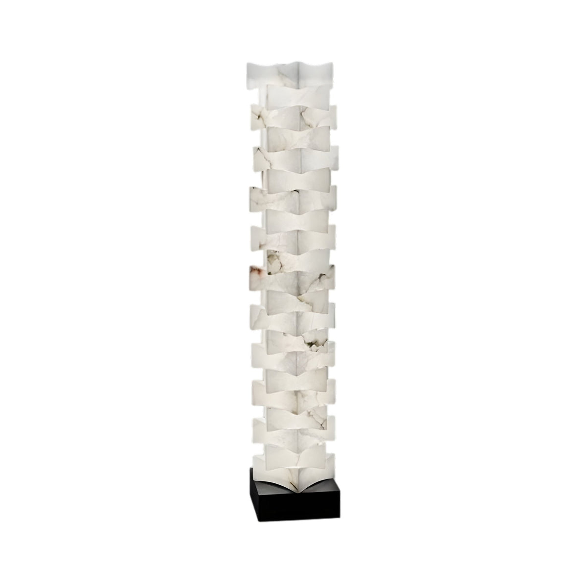 Hexaryn LED Interlocking Alabaster Floor Lamp - Matt Black