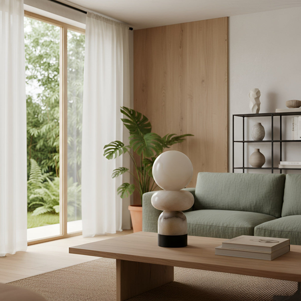 Talmera Sculptural Alabaster Table Lamp