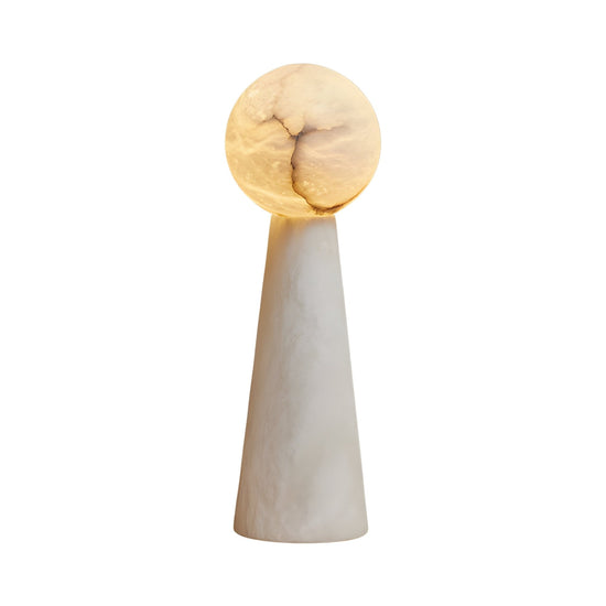 Talorin Alabaster Sphere Column Table Lamp - Soft White