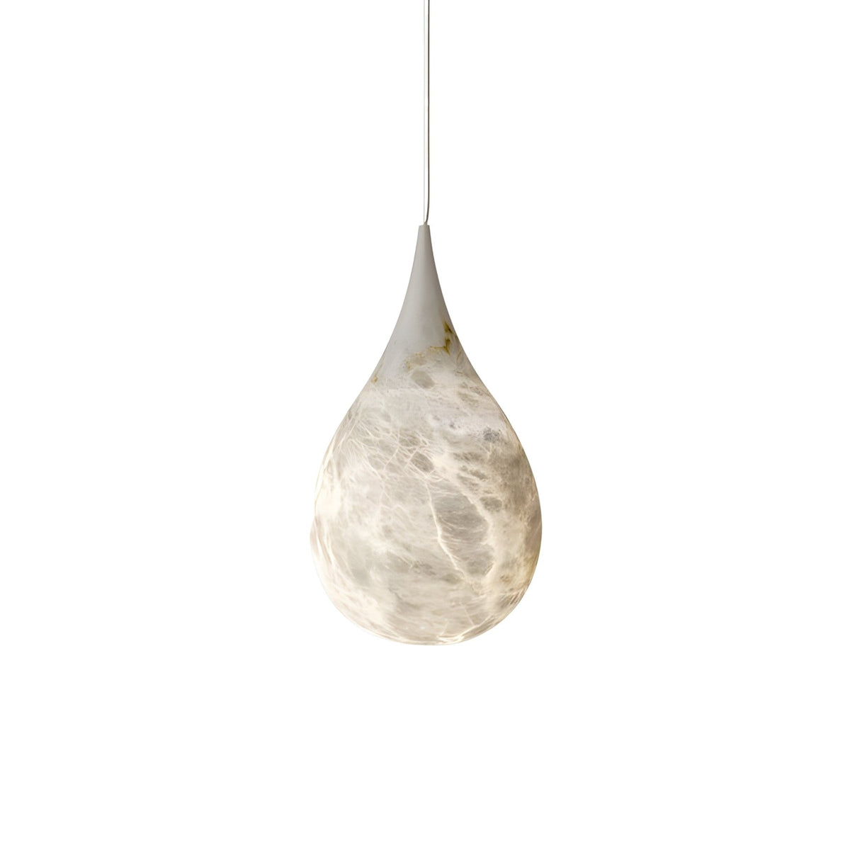 Virello Small Raindrop Alabaster Pendant Light - Soft White