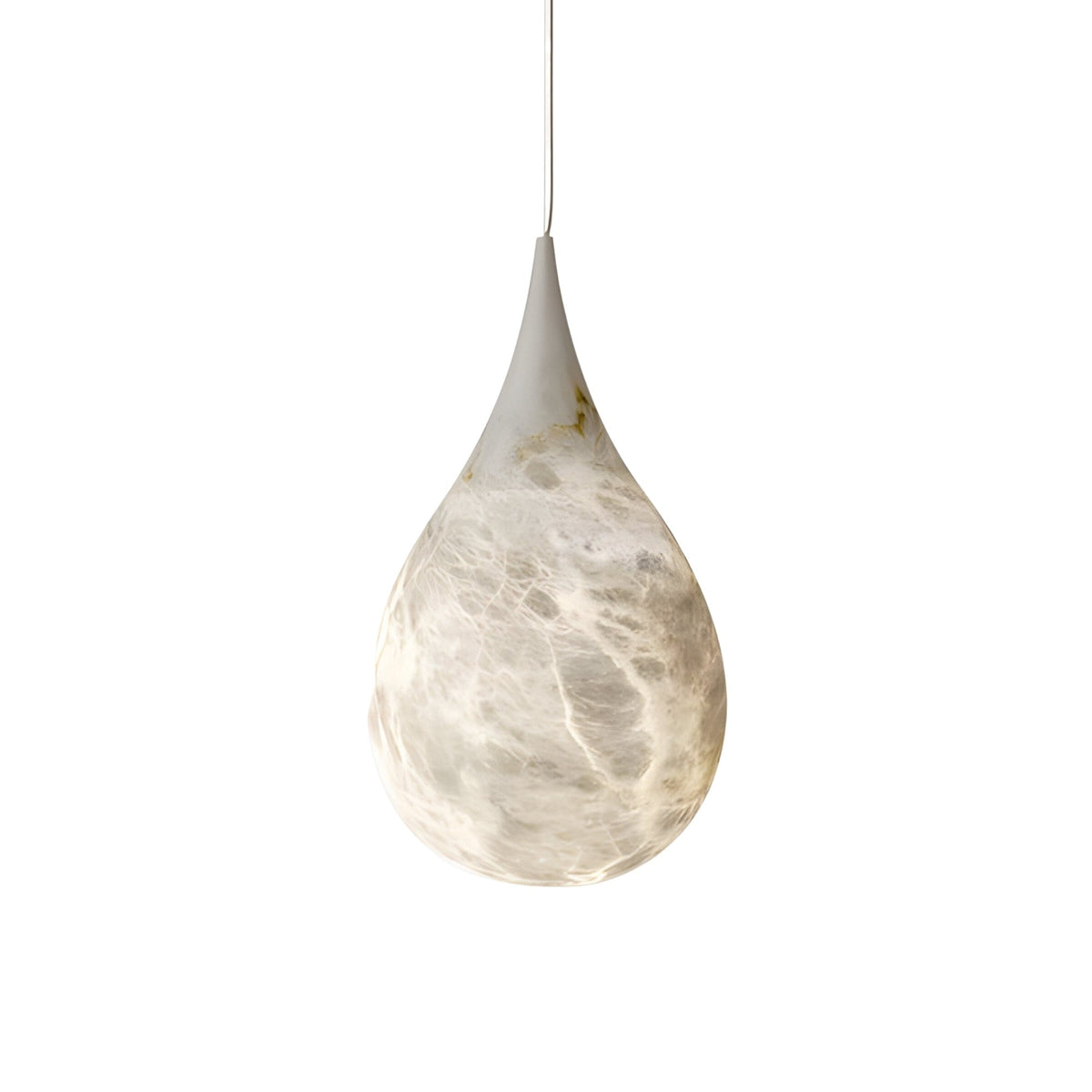 Virello Medium Raindrop Alabaster Pendant Light - Soft White