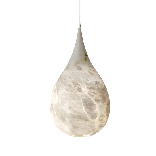 Virello Large Raindrop Alabaster Pendant Light - Soft White