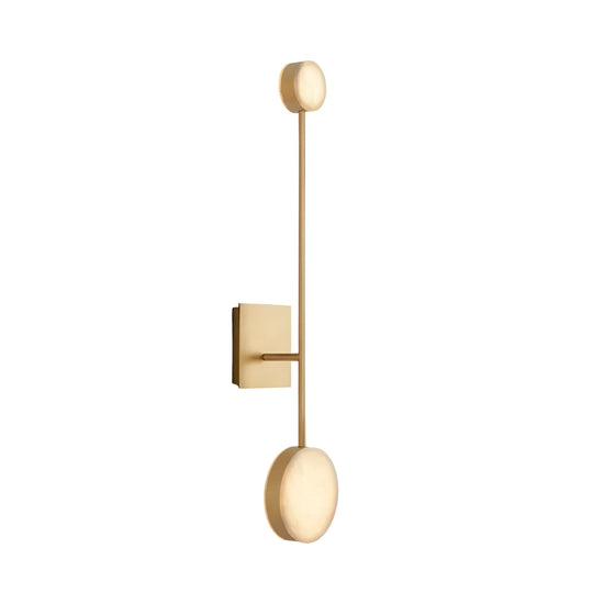 Marvello LED Twin Sphere Alabaster Wall Light - Brushed Brass