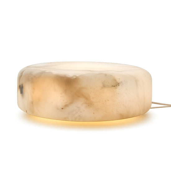 Valenor Alabaster Disc Table Lamp - Soft White
