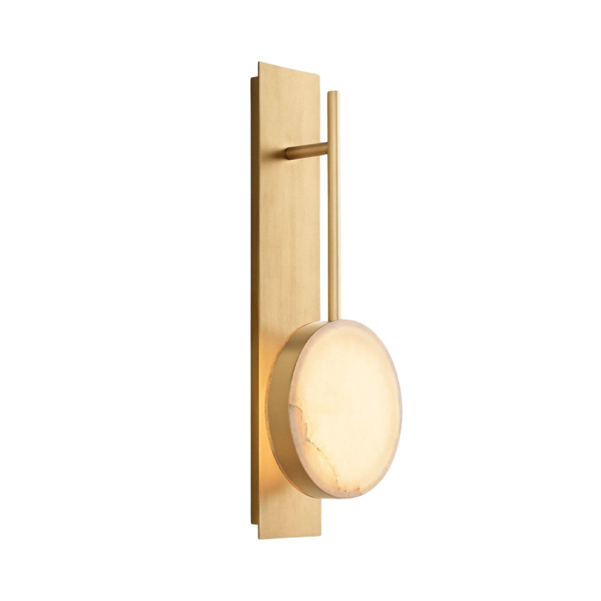 Marvello LED Alabaster Disc Wall Light - Brushed Brass