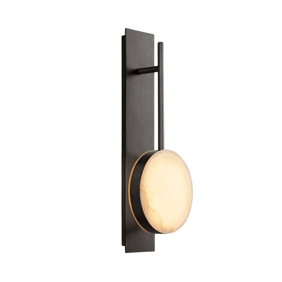 Marvello LED Alabaster Disc Wall Light - Matt Black