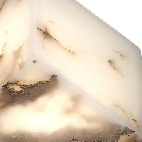 Kalythra Faceted Alabaster Table Lamp - Soft White & Matte Black
