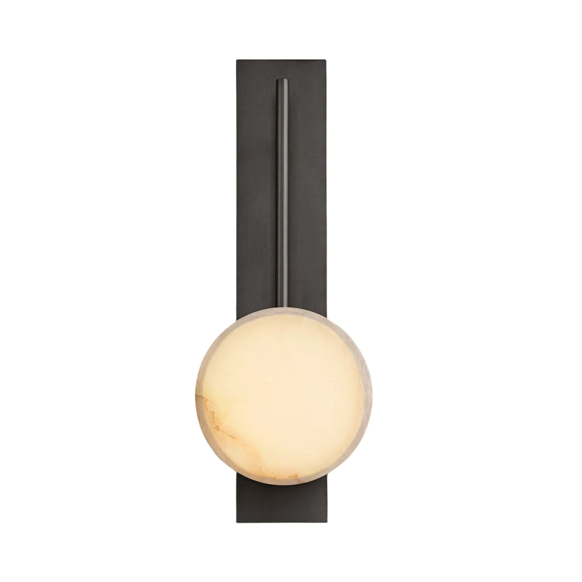 Marvello LED Alabaster Disc Wall Light - Matt Black