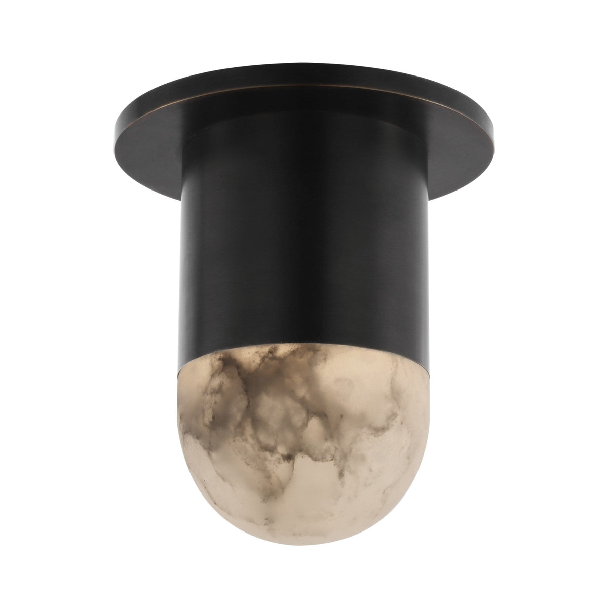 Elara LED Mini Drop Alabaster Semi-Flush Ceiling Light - Matte Black